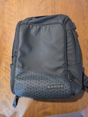 Men's Black Geometric-Accent Everyday Backpack